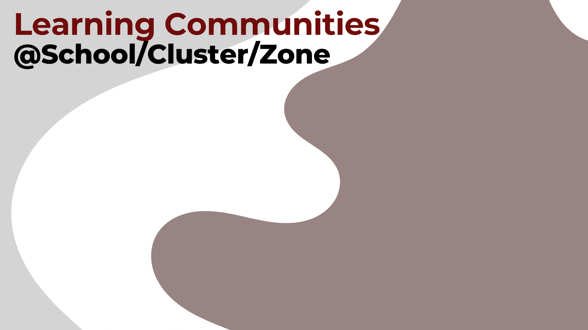 Learning Communities@School/Cluster/Zone